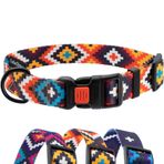 CollarDirect Aztek Köpek Tasması Ayarlanabilir Naylon Kabile Desenli Geometrik Evcil Hayvan Tasmaları Köpekler için Küçük Orta Büyük Köpek Yavrusu (Aztek Gün Batımı, Boyun Kesimi 45,72 cm - 66,04 cm)