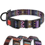 CollarDirect Kabile Köpek Tasması Aztek Desenli Ayarlanabilir Naylon Evcil Hayvan Tasmaları Küçük Orta Büyük Köpekler için Yavru Köpek (Desen 2, Boyun Fit 25,4 cm - 33,0 cm)