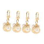 COLLBATH 4 Adet Deniz Kabuğu Anahtarlık Charms Anahtarlık Kolye Çanta Süsü Hawaii