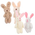 COLLBATH 4 Adet Peluş Mini Süsler Arabalar Araba Dolması Hayvanlar Dolması Tavşan DIY Malzemeleri Tavşan Anahtarlık Kolye Dolması Tavşan DIY Zanaat Malzemeleri Sevimli Doldurulmuş Kısa