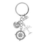 COLLBATH Seyahat Hatırası Anahtarlık Retro Kamp Anahtarlık Sırt Çantası İçin Metal Charm Anahtarlık Gazeteci Hediyesi Açık Hava Gezginleri İçin Dekoratif Anahtarlık