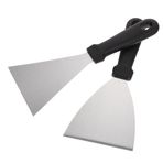 COLLBATH Taşınabilir Biftek Spatulaları 2 Parçalı Set Pizza Biftek Barbekü Teppanyaki Için Çok İşlevli Pişirme Spatulaları