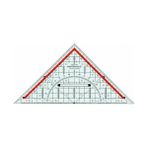 Collex Şeffaf Üçgen Gönye Cetvel - 32 cm x 45 cm, Kareli Desenli (1 Adet)
