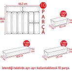 Color House 10'lu Set Modüler Kaşıklık Şeffaf Çekmece Içi Düzenleyici Mutfak Makyaj Banyo Buzdolabı Organizer - 42 x 49
