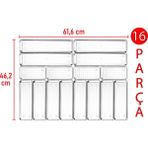 Color House 16'lı Set Modüler Kaşıklık Organizer Çekmece Içi Şeffaf Düzenleyici Tahta Kaşık Drawer Organizer