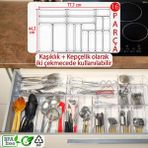 Color House 16'lı Set Modüler Kepçelik ve Kaşıklık Çekmece Içi Düzenleyici Şeffaf Clear Mutfak Çatal Bıçak Kaşık Organizer
