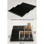 color house 3 Adet Çekmece Içi Baharatlık Düzenleyici Stant Mutfak Dolap Içi Organizer ( Siyah Renk ) Z305
