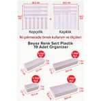 color house Beyaz Yeni Renk Sert Plastik Organizer 19'lu Set Modüler Çekmece İçi Kaşıklık Düzenleyici White