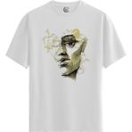 Color Luxe Abstract Face - Pamuklu Erkek Beyaz Tişört - Premium Quality - Renkli