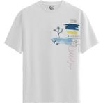 Color Luxe Abstract Sketch - Pamuklu Erkek Beyaz Tişört - Premium Quality - Renkli - 2XL