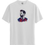 Color Luxe Barca Messi - %100 Pamuklu Erkek Beyaz Tişört - Premium Quality - 001-Renkli