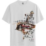 Color Luxe Canal Reflection - Pamuklu Erkek Beyaz Tişört - Premium Quality - Renkli