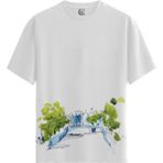 Color Luxe Canal Sketch - Pamuklu Erkek Beyaz Tişört - Premium Quality - Renkli - XL