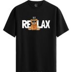 Color Luxe Chill Bear - %100 Pamuklu Erkek Siyah Tişört - Premium Quality - 001-Renkli - 2XL