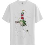 Color Luxe Floating Lighthouse - Pamuklu Erkek Beyaz Tişört - Premium Quality - Renkli
