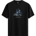 Color Luxe God's Compass Pamuklu Erkek Siyah Tişört - Premium Quality - Renkli - XL