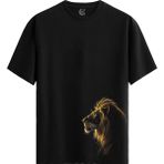 Color Luxe Golden Roar - %100 Pamuklu Erkek Siyah Tişört - Premium Quality - 001-Renkli