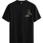Color Luxe Ink Butterfly Pamuklu Erkek Siyah Tişört - Premium Quality - Renkli - XL