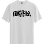 Color Luxe Italia Flag - Pamuklu Erkek Beyaz Tişört - Premium Quality - Renkli