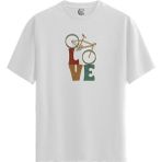 Color Luxe Love Cycle - Pamuklu Erkek Beyaz Tişört - Premium Quality - Renkli - 2XL