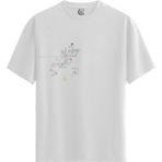 Color Luxe Moonlit Village - Pamuklu Erkek Beyaz Tişört - Premium Quality - Renkli - S
