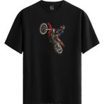 Color Luxe Moto Jump - Pamuklu Erkek Siyah Tişört - Premium Quality - Renkli - 2XL