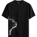 Color Luxe Neon Cat Pamuklu Erkek Siyah Tişört - Premium Quality - Renkli - XL