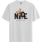 Color Luxe Nice Teddy - Pamuklu Erkek Beyaz Tişört - Premium Quality - Renkli