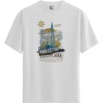 Color Luxe Ocean Soul - %100 Pamuklu Erkek Beyaz Tişört - Premium Quality - 001-Renkli - 2XL