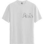 Color Luxe Paris Love - Pamuklu Erkek Beyaz Tişört - Premium Quality - Renkli