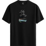 Color Luxe Ship Without Sail Pamuklu Erkek Siyah Tişört - Premium Quality - Renkli - XL