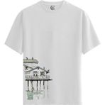 Color Luxe Stilt House - Pamuklu Erkek Beyaz Tişört - Premium Quality - Renkli - 2XL