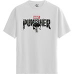 Color Luxe The Punisher - %100 Pamuklu Erkek Beyaz Tişört - Premium Quality - 001-Renkli - XL