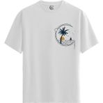 Color Luxe Tropical Escape - Pamuklu Erkek Beyaz Tişört - Premium Quality - Renkli - 2XL