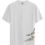 Color Luxe Zen River Village - Pamuklu Erkek Beyaz Tişört - Premium Quality - Renkli