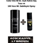 Color One 50 Gr. Açık Kahve Hair Fiber Saç Tozu,topik + Vexx 100 Ml. Sabitleyici Sprey Set