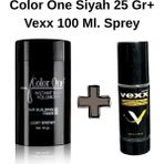 Color One Siyah (Black) Hair Fiber Saç Tozu 25 Gr.,topik + Vexx 100 Ml. Sabitleyici Sprey Set