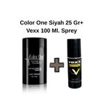Color One Siyah, Hair Fiber Saç Tozu,topik Vexx 100 Ml. Sabitleyici Sprey Set