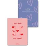 Color Sevgili Defter Seti 2 Li Kalp - Standart