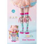 Color Socks 1 Çift Tavşan Peluş Kulaklı Kız Çocuk Çorap Topuksuz Turkuaz