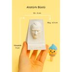 colorbuddie Atatürk Büstü 9 cm – Seramik Dekoratif Heykel Biblo, Masaüstü Anlamlı Obje