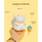 ColorBuddie Boyanabilir Capybara Beton Tozu Kalemlik / Saksı – Dekoratif ve Hobi Için Özel Tasarım - Beyaz