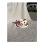 ColorCraft Kalp Desenli Tabaklı Seramik Çay Seti, Kupa, Mug, Double Türk, Filtre Kahvesi