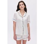 Colorex Ekru Kısa Saten Pijama Takımı