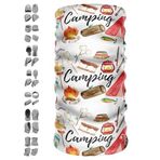 Colorful Camping Desenli Çok Amaçlı Dikişsiz Boyunluk – Unisex Outdoor Bandana, Maske, Bere, Saç Bandı | UPF +50 Nefes Alabilir Kumaş, 17 Farklı Kullanım Şekli | Kamp, Motosiklet, Trekking