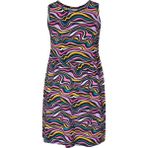 Colorful Waves Kız Çocuk Desenli Kolsuz Elbise - 7 Yaş - Çok Renkli