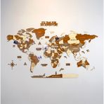 Colorfull World Çok Katmanlı 3D Ahşap Dünya Haritası - ingilizce - Renkli - 150 x 80 cm