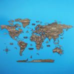 Colorfull Worlds Çok Katmanlı 3D Ahşap Dünya Haritası - ingilizce - İris - 150 x 80 cm
