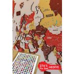 Colorfull Worlds Renkli Tasarım 3D Ahşap Dünya Haritası - Ahşap Dünya Haritası
