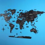 ColorfullWorlds Çok Katmanlı 3D Ahşap Dünya Haritası - ingilizce - Siyah - 150 x 80 cm